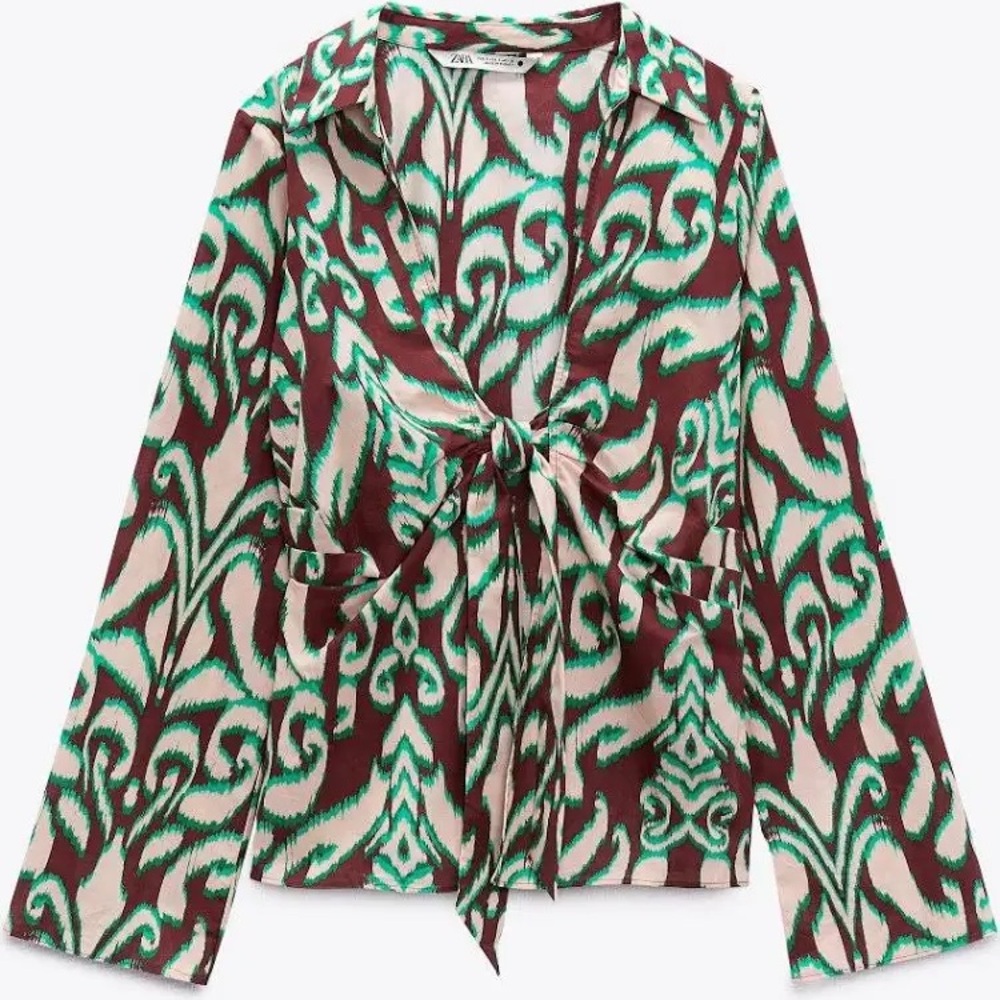 Zara Selena Tie Front Blouse
